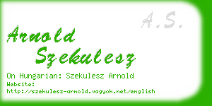 arnold szekulesz business card